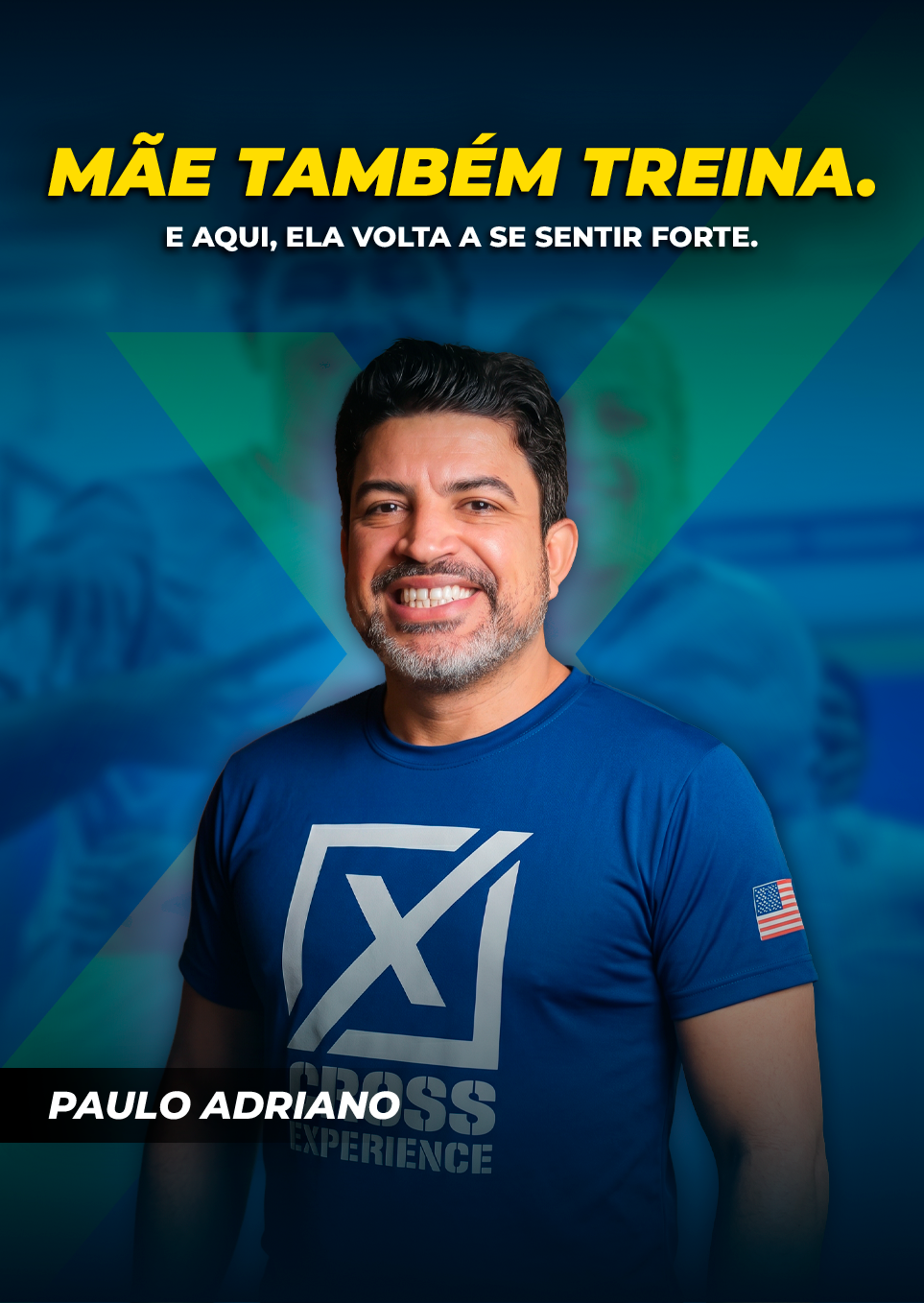 Mãe também treina. E aqui, ela volta a se sentir forte.